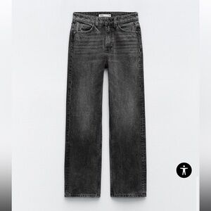 Zara HIGH-WAISTED FULL LENGTH jeans